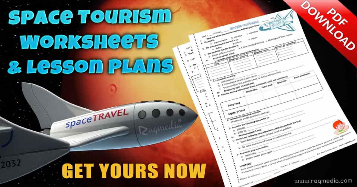 Free Space Tourism Worksheets and Lesson Plan