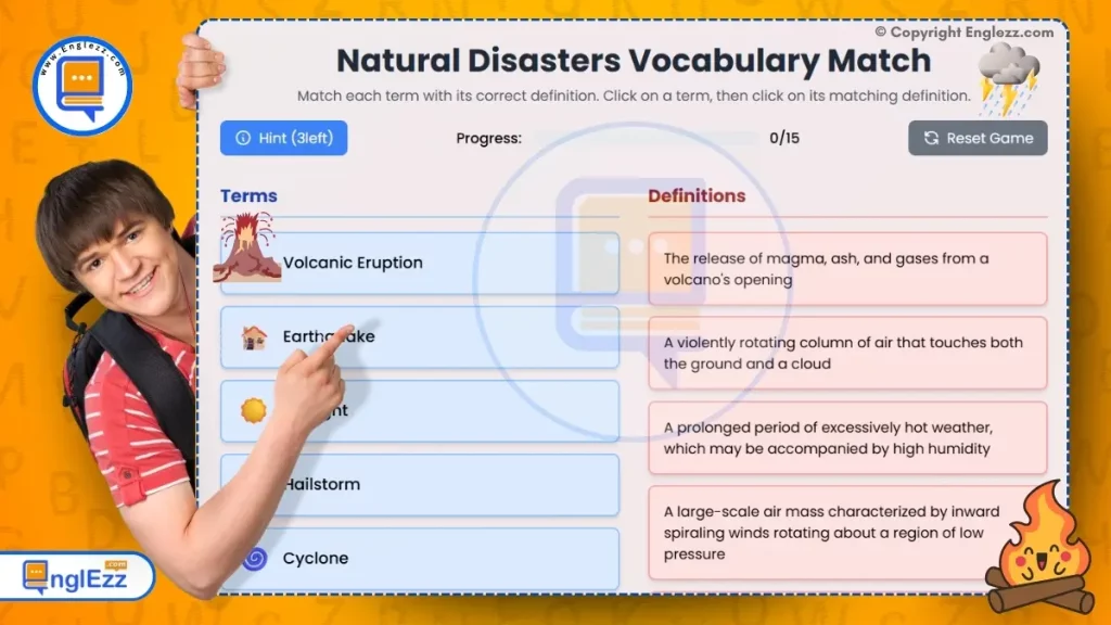 Natural Disasters English Vocabulary Quiz Matching Exercise Online 1 natural-disasters-english-vocabulary-quiz